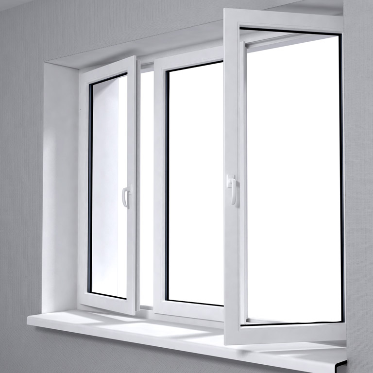 Opened plastic window Opened plastic window